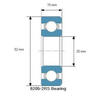 Подшипник шариковый однорядный (25х52х15) (6205-2RS) CX 6205 2RS