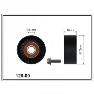 VW Натяжной ролик(17x76x28)(пл) Audi A4 1.8T/2.0TFSI 02- CX CX12000