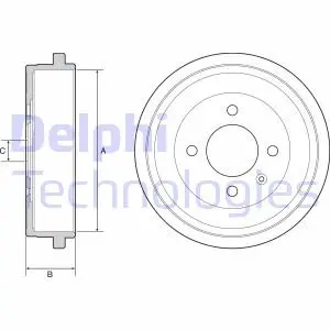 VW гальмівний барабан Polo99-01.Amulet Delphi BF549
