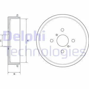 TOYOTA гальмівний барабан YARIS 1.3 11- Delphi BF552