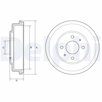 HYUNDAI Гальмівний барабан ACCENT II 1.3 Delphi BF582