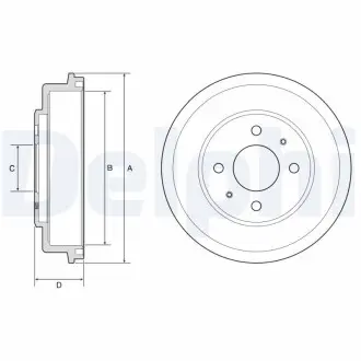 HYUNDAI Гальмівний барабан ACCENT II 1.3 Delphi BF582