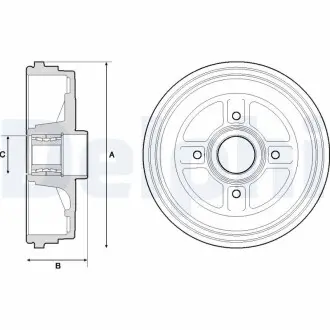 Барабан тормозной с подшипн.clio iii 05- Delphi BFR496