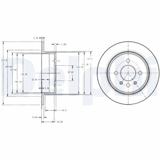 BMW Гальмівний диск задн. 3 (E21), 3 (E30) Delphi BG2202