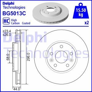 RENAULT Гальмівний диск передн. MEGANE 1.6 16-, TALISMAN 1.6 15- Delphi BG5013C (фото 1)