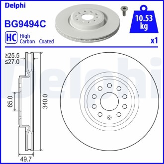 Тормозной диск Delphi BG9494C