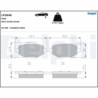 Гальмівні колодки Delphi LP3640