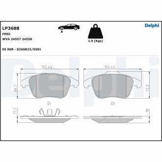 Гальмівні колодки Delphi LP3688