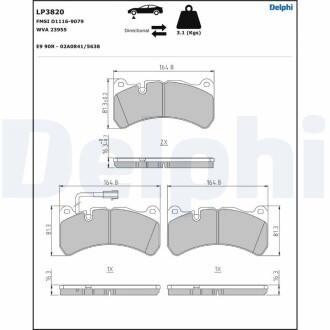 DB Колодки гальмівні передні CLK Delphi LP3820