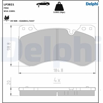 Гальмівні колодки Delphi LP3821