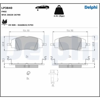 Гальмівні колодки Delphi LP3840