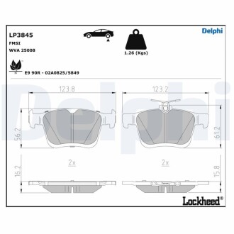 Гальмівні колодки Delphi LP3845