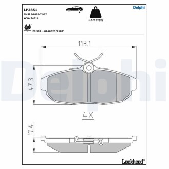 Тормозные колодки Delphi LP3851