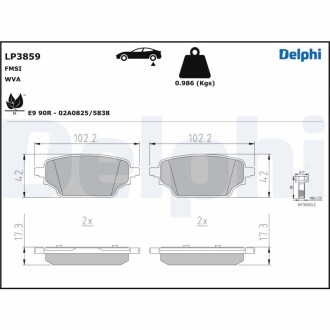 Гальмівні колодки Delphi LP3859