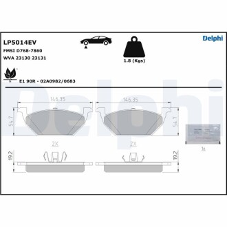 Гальмівні колодки Delphi LP5014EV