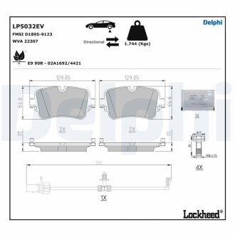 Гальмівні колодки Delphi LP5032EV