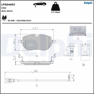 Гальмівні колодки Delphi LP5046EV