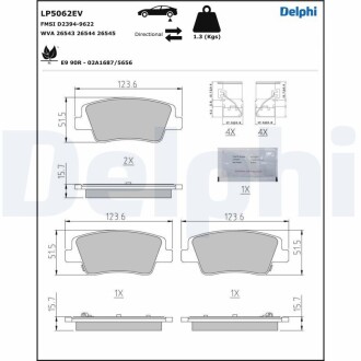 Гальмівні колодки Delphi LP5062EV