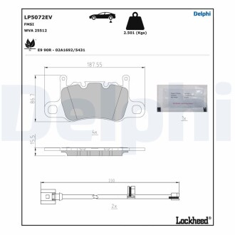 Тозмозные колодки Delphi LP5072EV