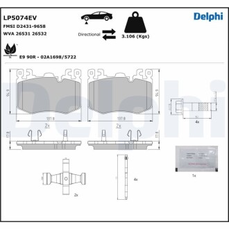 Гальмівні колодки Delphi LP5074EV