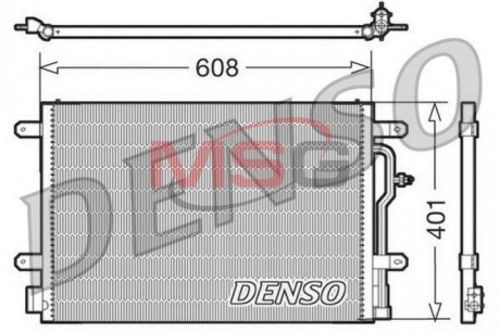 Радіатор кондиціонера audi a4, a6; seat exeo 1.6-4.2 00-15 DENSO DCN02012 (фото 1)