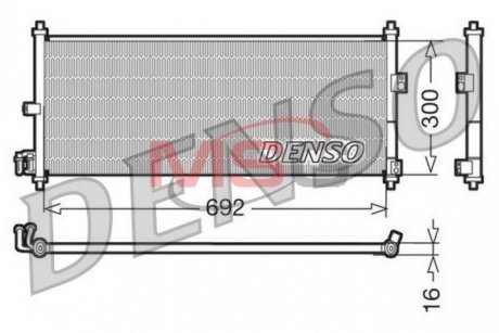 Радиатор кондиционера NISSAN ALMERA II (N16) 00-06, ALMERA II Hatchback (N16) 00-, PRIMERA (P12) 02- DENSO DCN46011 (фото 1)