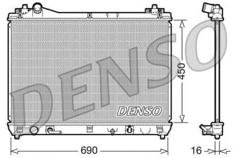 Радиатор охлаждения двигателя SGV 05- АКПП DENSO DRM47017 (фото 1)