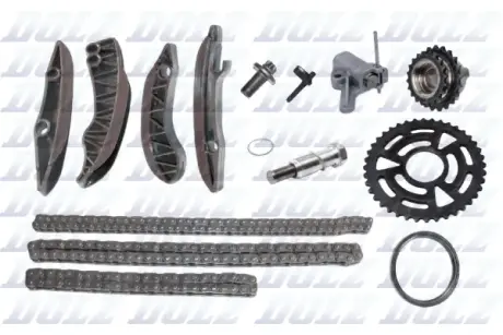 Комплект ланцюгів ГРМ, ПНВТ і маслонасоса з шестернями BMW N47B20 70/86/48 ланок DOLZ SKCB006