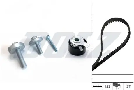 К-кт. ГРМ (ремень+ролик+крепеж) Renault Kangoo 1.5dCi DOLZ SKD003