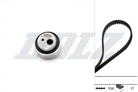 К-кт. ГРМ (рем.+ ролик) Citroen Berlingo 1.4, Xara,Saxo,Ax,Bx,Zx DOLZ SKD026