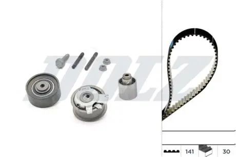 К-кт. ГРМ (рем.+3шт.ролика+крепление) AUDI 2,0TDI: A3/4/6 03- VW 2,0TDI: Golf V, Passat, Touran SKODA SEAT DOLZ SKD047
