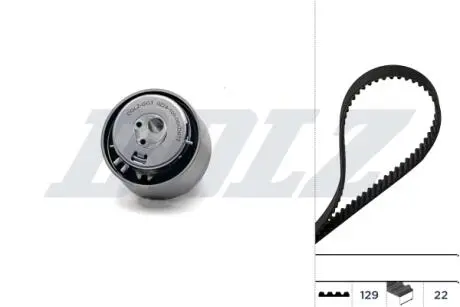 К-кт. ГРМ (рем.+ ролик) FIAТ Doblo 1.2, 1,4 DOLZ SKD060