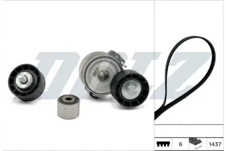 CITROEN К-т ремінь П-клиновий + 4 ролика Berlingo 1.9, -11 Jumpy 1.9, -06 Partner 1.9, -15. DOLZ SKD210A