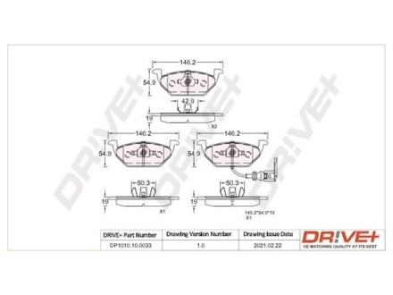 Drive+ - Гальмівні колодки до дисків Drive+ DP1010.10.0033