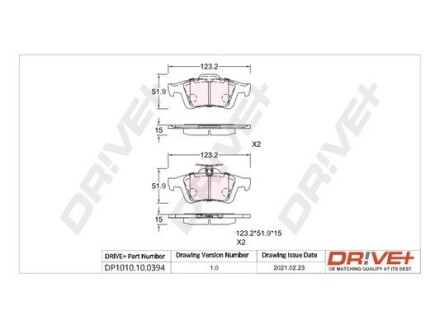 Drive+ - Гальмівні колодки до дисків Drive+ DP1010.10.0394