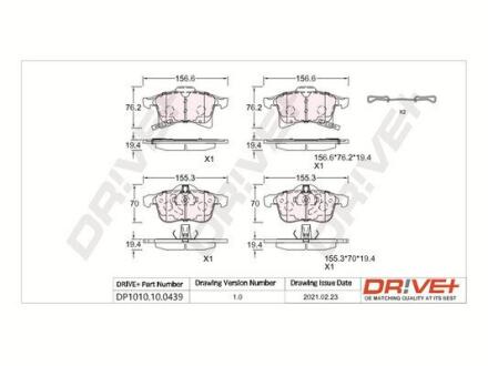 Drive+ - Гальмівні колодки до дисків Drive+ DP1010.10.0439