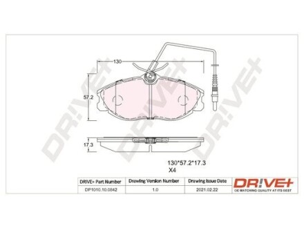 Drive+ - Гальмівні колодки до дисків Drive+ DP1010.10.0842