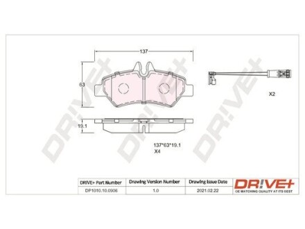 Drive+ - Гальмівні колодки до дисків Drive+ DP1010.10.0906