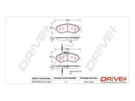 Drive+ - Гальмівні колодки до дисків Drive+ DP1010.10.1124