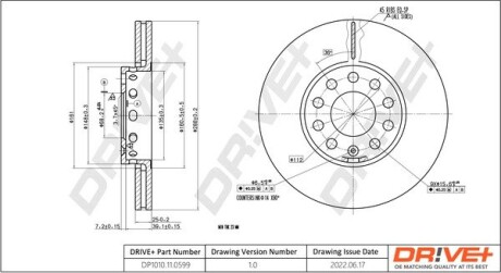 Гальмівний диск Drive+ DP1010.11.0599