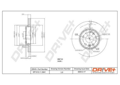 Тормозной диск Drive+ DP1010.11.0641