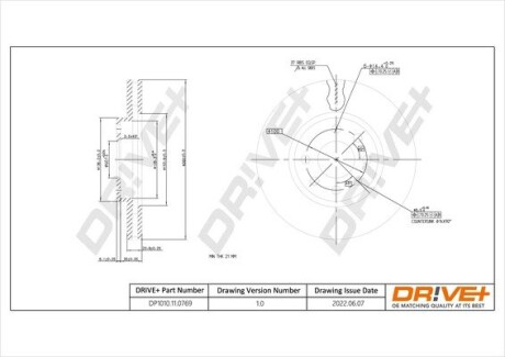 Гальмівний диск Drive+ DP1010.11.0769