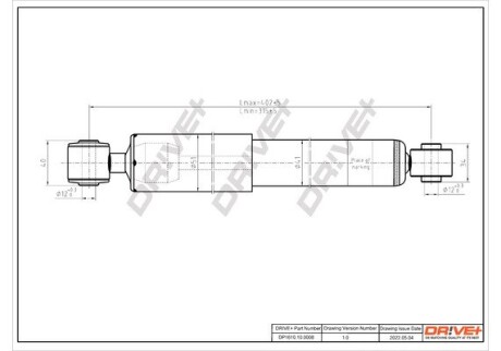 Drive+ Амортизатор (задній) Renault Kangoo 97-07 (Газ) Drive+ DP1610.10.0008