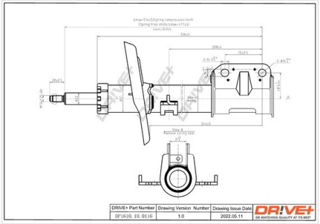 Drive+ Амортизатор (передній) Renault Scenic III 09- (Газ) Drive+ DP1610.10.0116