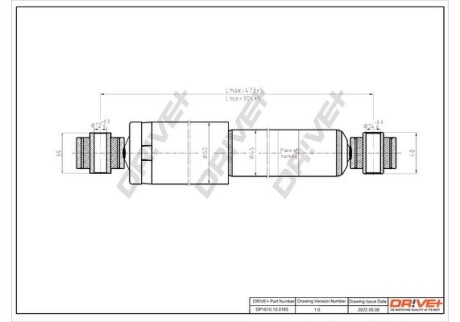 Drive+ Амортизатор (задній) VW T5 03- (ГАЗ) Drive+ DP1610.10.0165