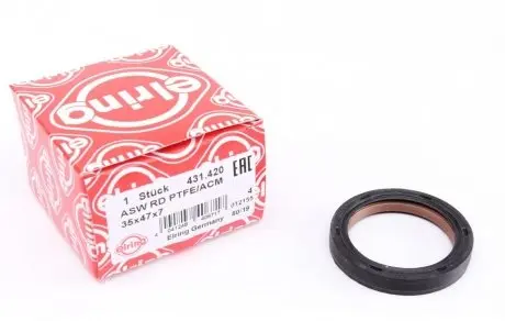Передний сальник коленвала 35х47х7 (PTFE/ACM) ELRING 431.420