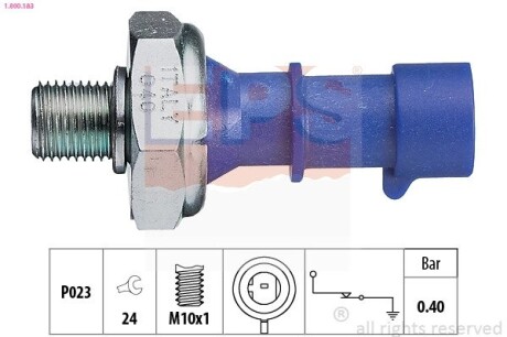 Opel датчик давл.масла 0,4bar astra h,corsa c,vectra c EPS 1.800.183 (фото 1)