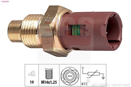 Датчик температури охолодж. рідини Renault 21 1.9d 89- EPS 1.830.094