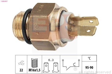 SUBARU Температурный датчик включения вентилятора радиатора EPS 1.850.057 (фото 1)