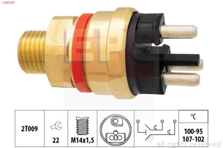 DB Датчик температуры M102/OM601 107-97/100-95&quot;C (2вых) EPS 1.850.637 (фото 1)